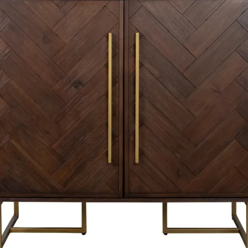 Credenza Bar A Spina Di Pesce Con Finitura In Legno Di Acacia Class