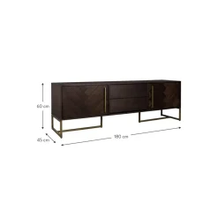 Credenza Bassa A Spina Di Pesce Con Finitura In Legno Di Acacia Class