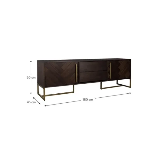 Credenza Bassa A Spina Di Pesce Con Finitura In Legno Di Acacia Class