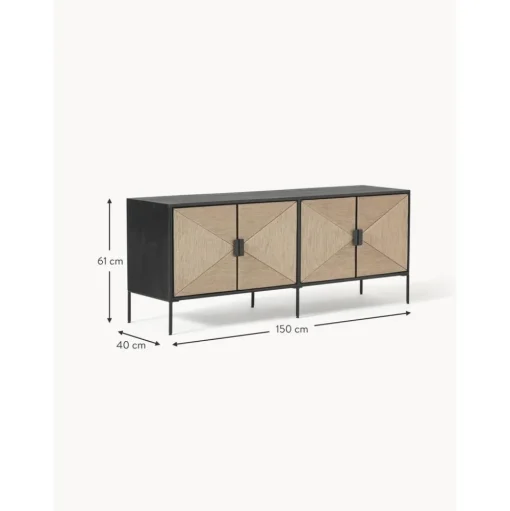 Credenza Bassa Con Ante In Legno Di Mango Massiccio June