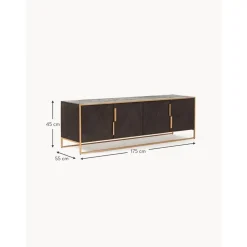 Credenza Bassa Harry In Legno Di Mango Massiccio