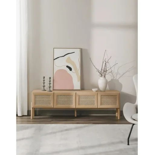 Credenza Bassa In Legno Di Quercia Con Intreccio Viennese Jolie