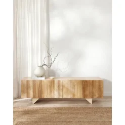 Credenza Bassa In Legno Di Frassino Massiccio Con Ante Louis
