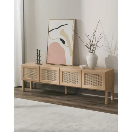 Credenza Bassa In Legno Di Quercia Con Intreccio Viennese Jolie