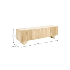 Credenza Bassa In Legno Di Frassino Massiccio Con Ante Louis