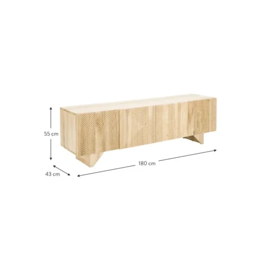 Credenza Bassa In Legno Di Frassino Massiccio Con Ante Louis