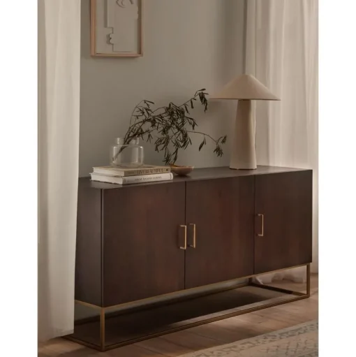 Credenza Con Ante In Legno Di Mango Massiccio Lyle