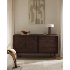 Credenza Con Ante In Legno Massiccio A Spina Di Pesce Luca