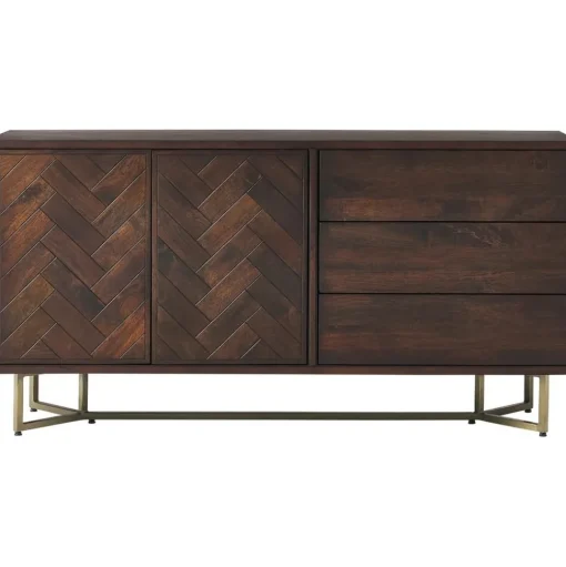 Credenza Con Ante In Legno Massiccio A Spina Di Pesce Luca