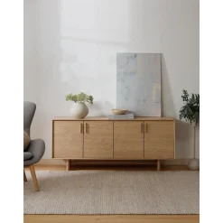 Credenza In Legno Di Quercia Con Ante Diana