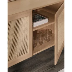 Credenza In Legno Di Quercia Con Intreccio Viennese Jolie