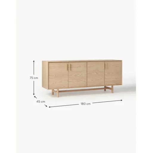 Credenza In Legno Di Quercia Con Ante Diana