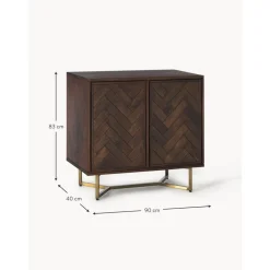 Credenza In Legno Massiccio Con Motivo Spina Di Pesce Luca