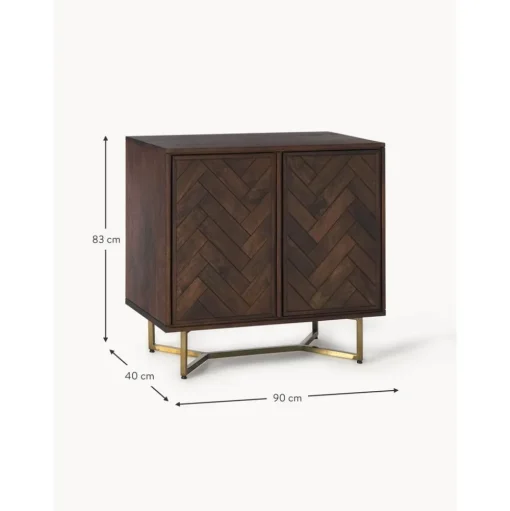 Credenza In Legno Massiccio Con Motivo Spina Di Pesce Luca