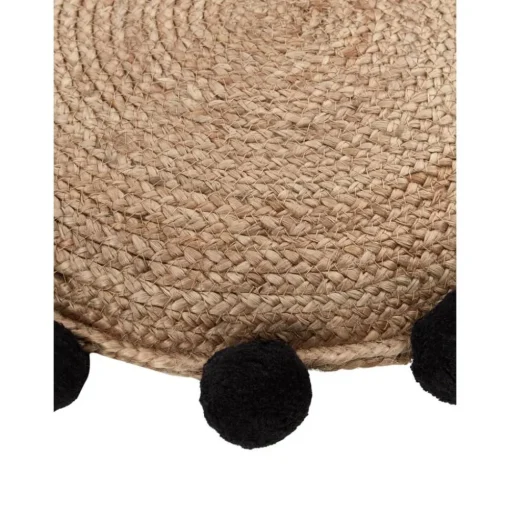 Cuscino Arredo In Juta Con Pompon Fiko