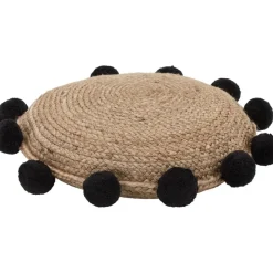 Cuscino Arredo In Juta Con Pompon Fiko