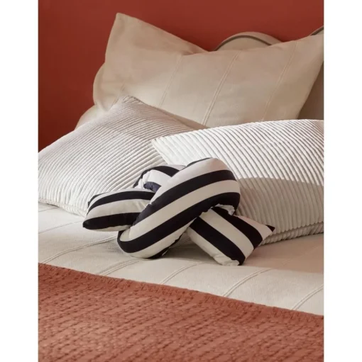 Cuscino Decorativo Imbottito In Velluto A Righe Knot