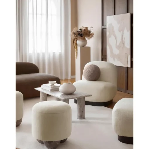 Cuscino Decorativo Rotondo In Tessuto Teddy Dotty