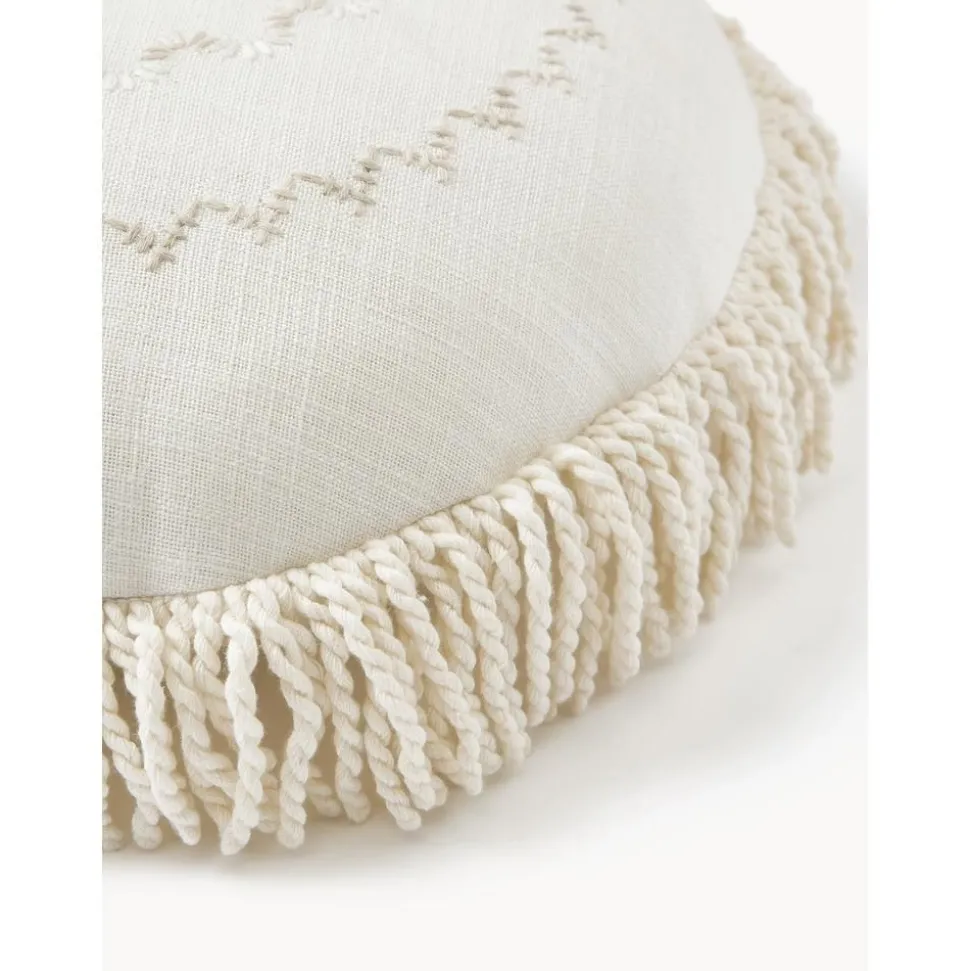 Cuscino Rotondo Con Frange Nedda