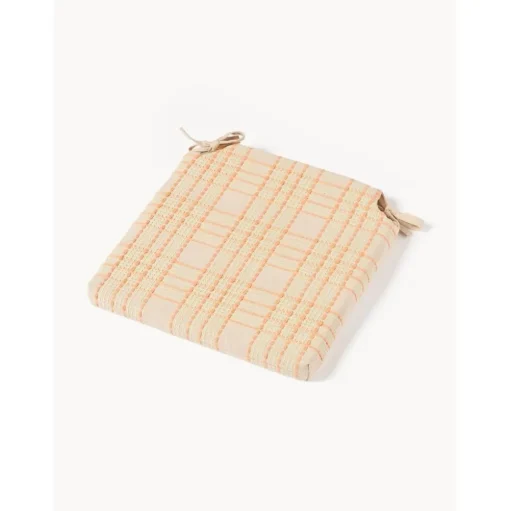 Cuscino Sedia In Cotone A Quadri Con Ricamo Orla