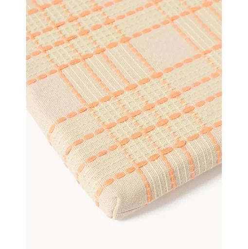 Cuscino Sedia In Cotone A Quadri Con Ricamo Orla
