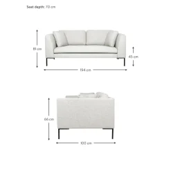 Divano 3 Posti Con Piedini In Metallo Emma