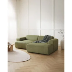 Divano Angolare 3 Posti In Velluto A Coste Melva