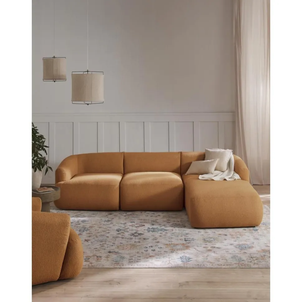 Divano Angolare Componibile 3 Posti In Boucle Sofia