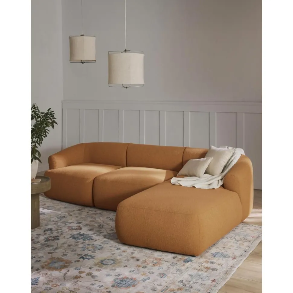 Divano Angolare Componibile 3 Posti In Boucle Sofia