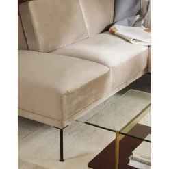 Divano Angolare In Velluto Fluente