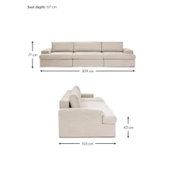 Divano Componibile 4 Posti Con Rivestimento Sfoderabile Russell