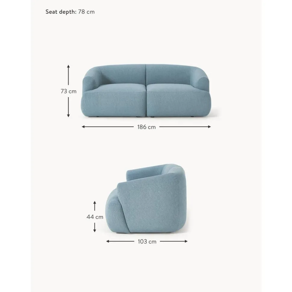 Divano Componibile 2 Posti In Boucle Sofia