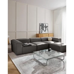 Divano Componibile 4 Posti Con Poggiapiedi Lennon