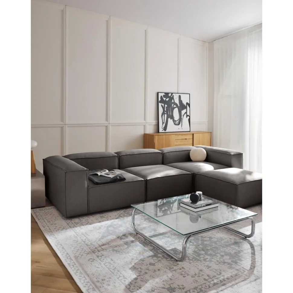 Divano Componibile 4 Posti Con Poggiapiedi Lennon