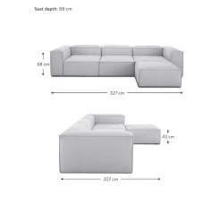 Divano Componibile 4 Posti Con Poggiapiedi Lennon