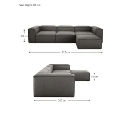 Divano Componibile 4 Posti Con Poggiapiedi Lennon