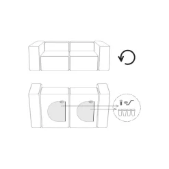 Divano Componibile 4 Posti Con Poggiapiedi Lennon