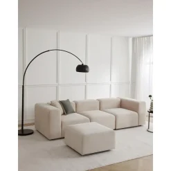 Divano Componibile 4 Posti Con Poggiapiedi Lena