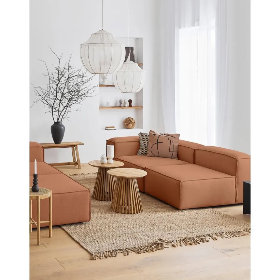 Divano Componibile 4 Posti Con Poggiapiedi Lennon