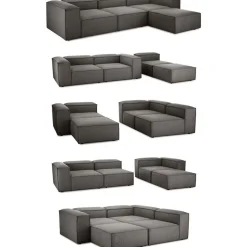 Divano Componibile 4 Posti Con Poggiapiedi Lennon