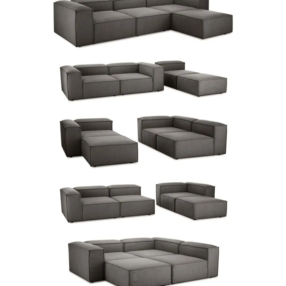Divano Componibile 4 Posti Con Poggiapiedi Lennon