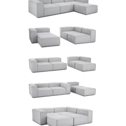 Divano Componibile 4 Posti Con Poggiapiedi Lennon