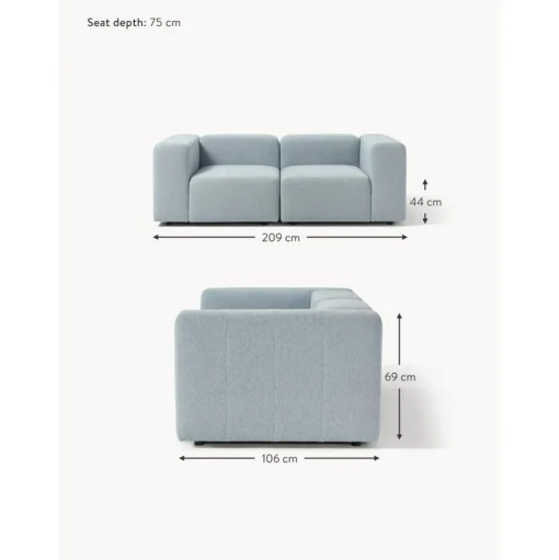 Divano Componibile 3 Posti In Boucle Lena