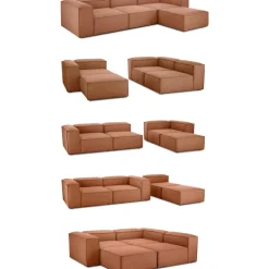 Divano Componibile 4 Posti Con Poggiapiedi Lennon