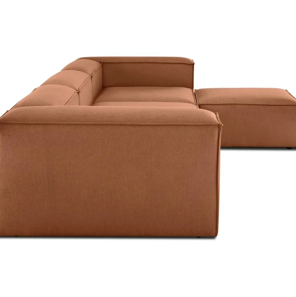 Divano Componibile 4 Posti Con Poggiapiedi Lennon