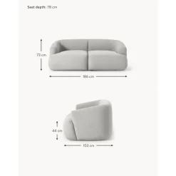 Divano Componibile 2 Posti In Boucle Sofia