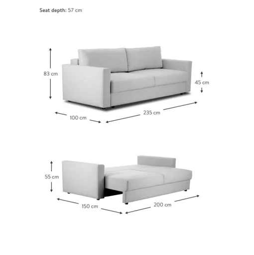 Divano Letto 3 Posti Con Contenitore Tasha
