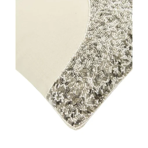 Federa Arredo Beige Ricamata Con Ornamenti Natalizi Deer
