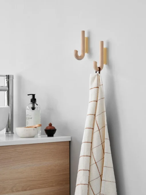 Gancio Da Parete In Legno Di Quercia Umbrella, In Diverse Dimensioni