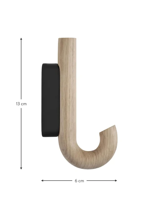 Gancio Da Parete In Legno Di Quercia Umbrella, In Diverse Dimensioni